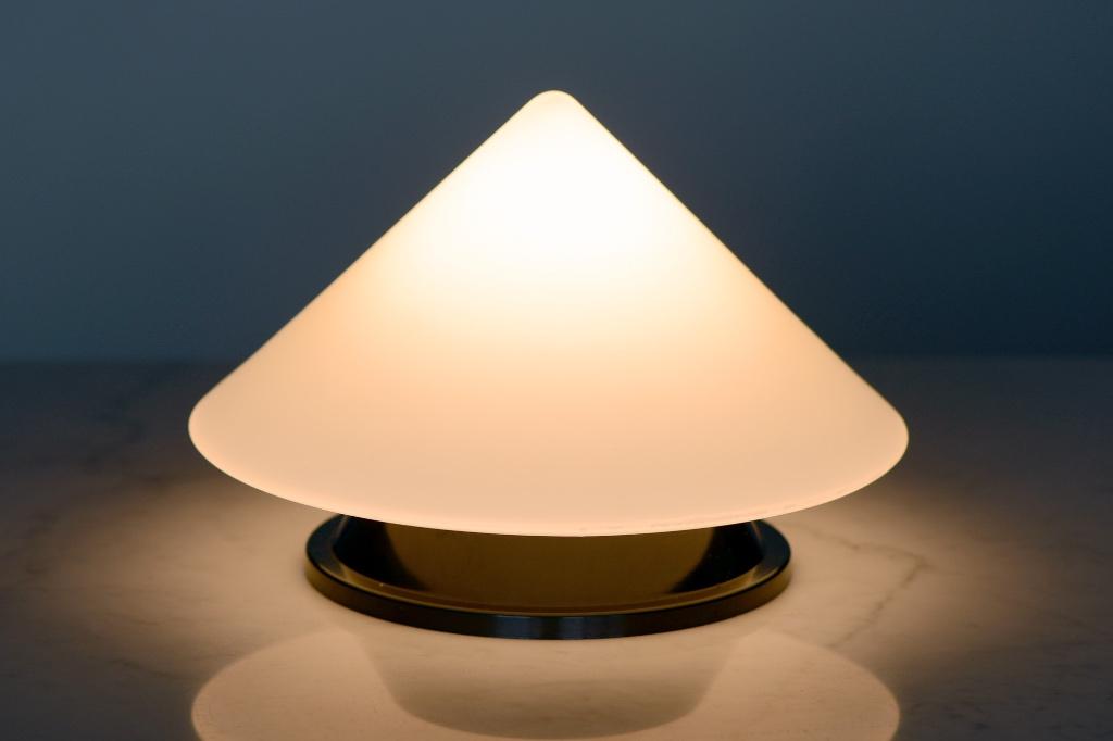 ✅ Discus tafellamp POSTMODERNISME retro ca. 1980, Huis en Inrichting, Ophalen of Verzenden, Zo goed als nieuw, Postmodernisme