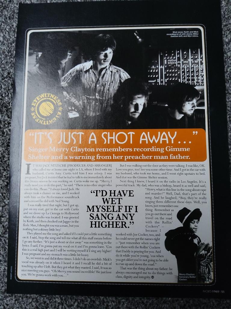 The Rolling Stones: Merry Clayton Gimme Shelter, Ophalen of Verzenden, Zo goed als nieuw, Foto of Kaart