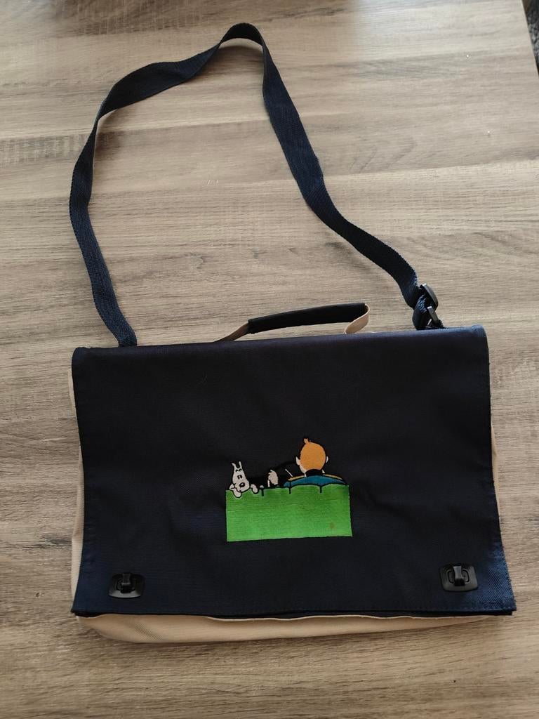 Vintage Kuifje Draagtas/Schoudertas, Verzamelen, Stripfiguren, Gebruikt, Gebruiksvoorwerp, Kuifje, Ophalen of Verzenden