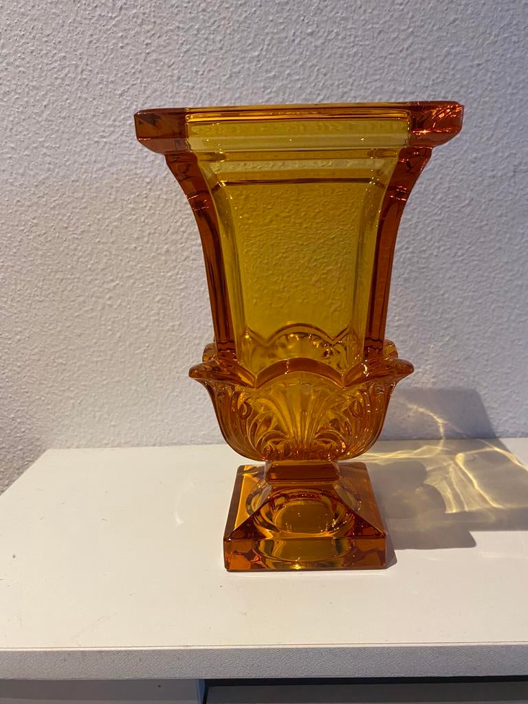 Vintage JOSEPHINENHÜTTE Vaas, lood Crystal, Moser style., Antiek en Kunst, Antiek | Vazen, Ophalen of Verzenden