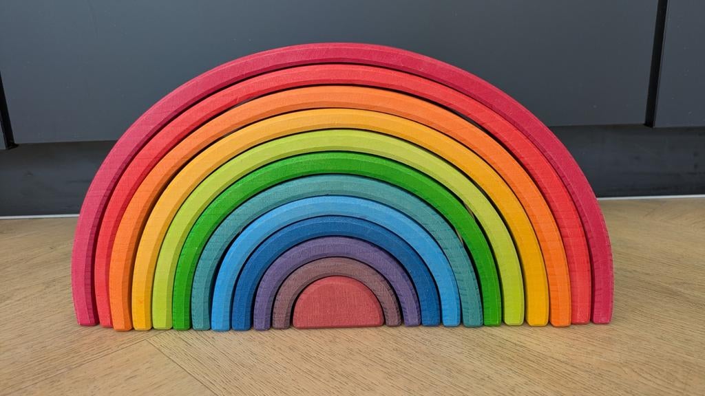 Grimm's houten Regenboog (groot, 12-delig), Ophalen of Verzenden, Gebruikt, Overige typen