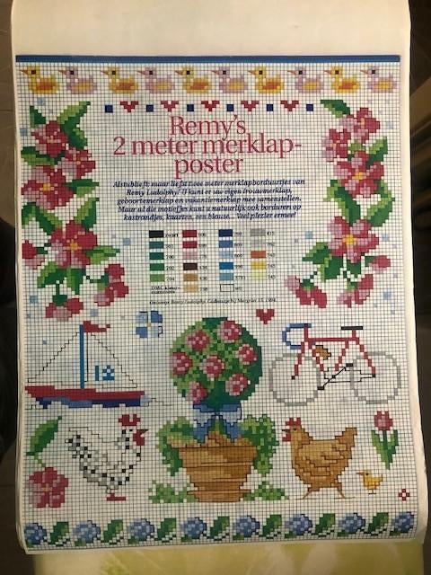 borduurpatroon motieven merklap letterlap, Ophalen of Verzenden, Zo goed als nieuw, Handborduren, Patroon