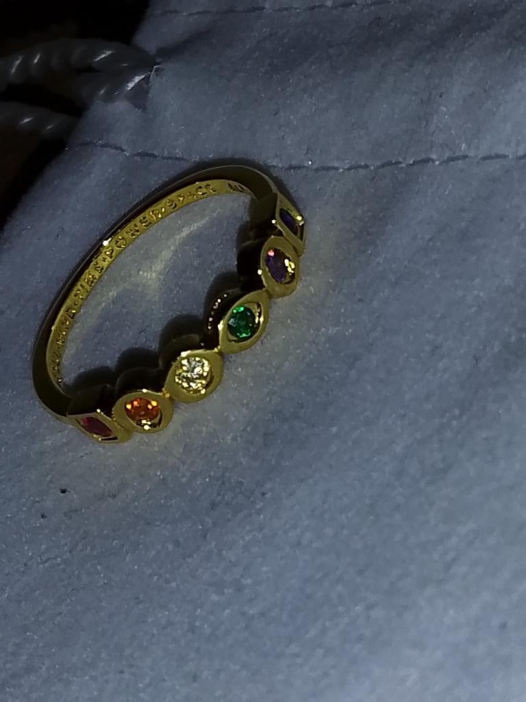 Zilveren goudkleurige ring Infinity Stones Marvel maat 7, Ophalen of Verzenden