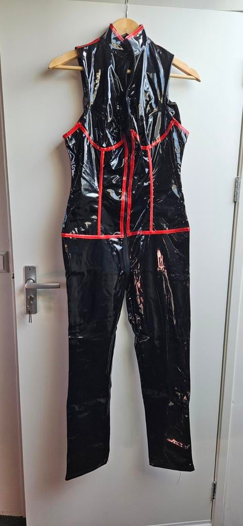 Zwarte Catsuit - Maat S, Lak, Verzenden, Zo goed als nieuw, Maat 36 (S)