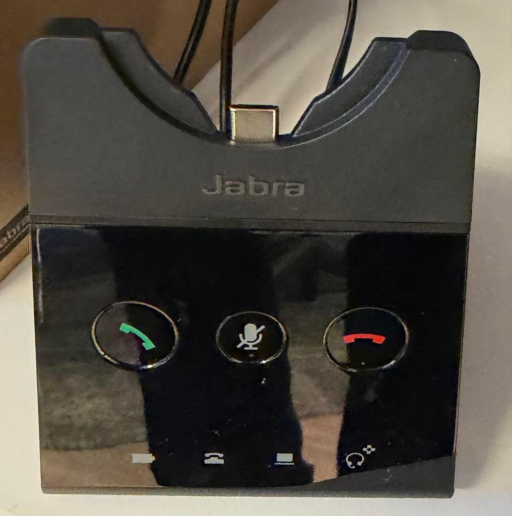 Jabra headset met basisstation, Audio, Tv en Foto, Koptelefoons, Ophalen of Verzenden, Gebruikt, Op oor (supra aural)