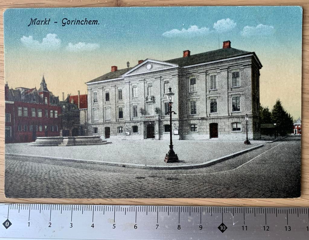 Ansichtkaart Gorinchem Markt (ongelopen), Verzamelen, Ansichtkaarten | Nederland, Ophalen of Verzenden, 1920 tot 1940, Ongelopen