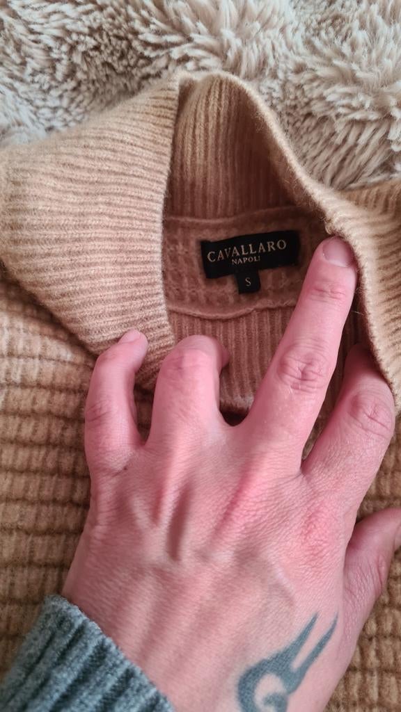 Cavallaro Napoli wollen trui maat S, Beige, Cavallaro Napoli, Ophalen of Verzenden, Zo goed als nieuw