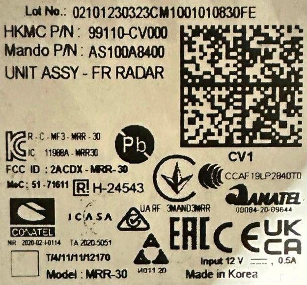 Kia EV6 ACC radarsensor 99110-CV000, Ophalen of Verzenden, Gebruikt