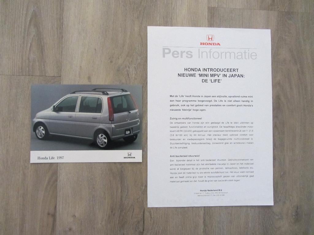 Honda Life Pers Informatie 1997, Honda, Ophalen of Verzenden, Zo goed als nieuw, Honda