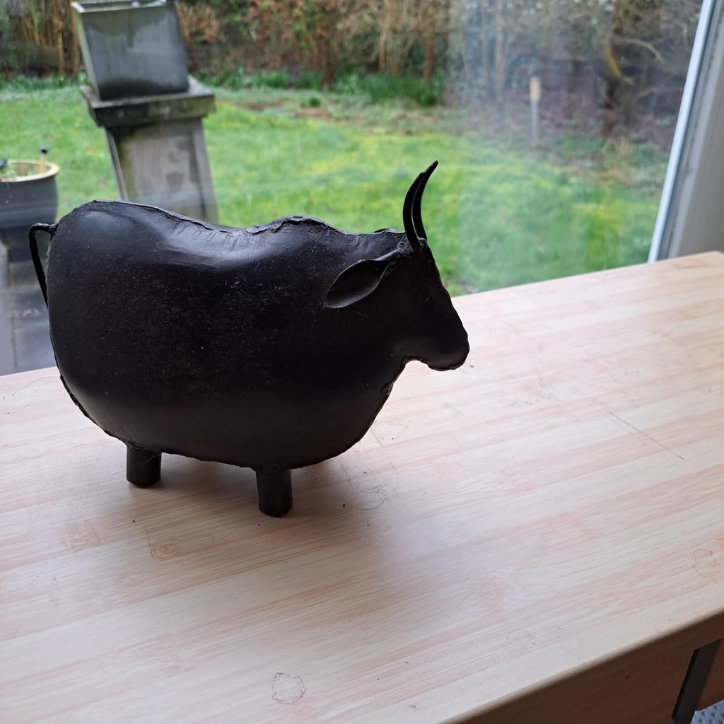 Decoratieve metalen stier - Zwart, Ophalen of Verzenden