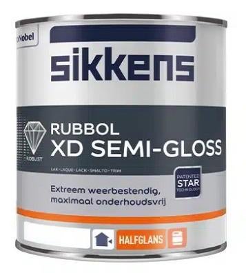 Rubbol XD Semi Gloss professionele verf 9010 & 6009 1 liter, Wit, Nieuw, Ophalen of Verzenden, Verf