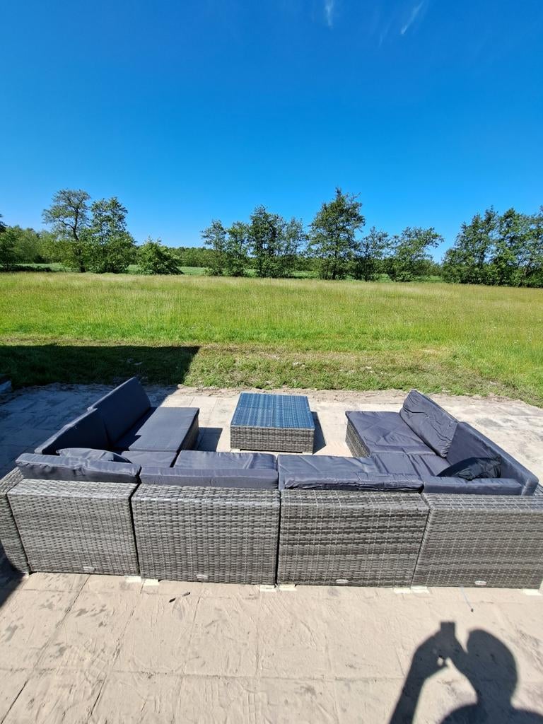Loungeset U vorm, 6 personen, Tuin en Terras, Tuinsets en Loungesets, Ophalen of Verzenden, Gebruikt
