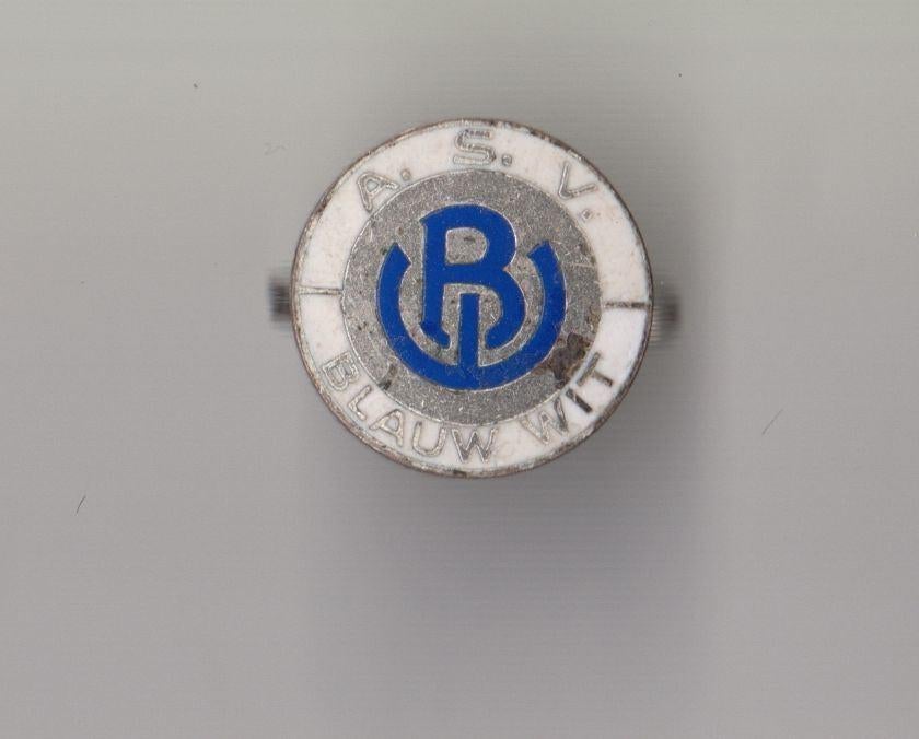 Voetbal ASV Blauw Wit Amsterdam broche, Verzamelen, Gebruikt, Niet vindbaar, Niet vindbaar, Speldje of Pin