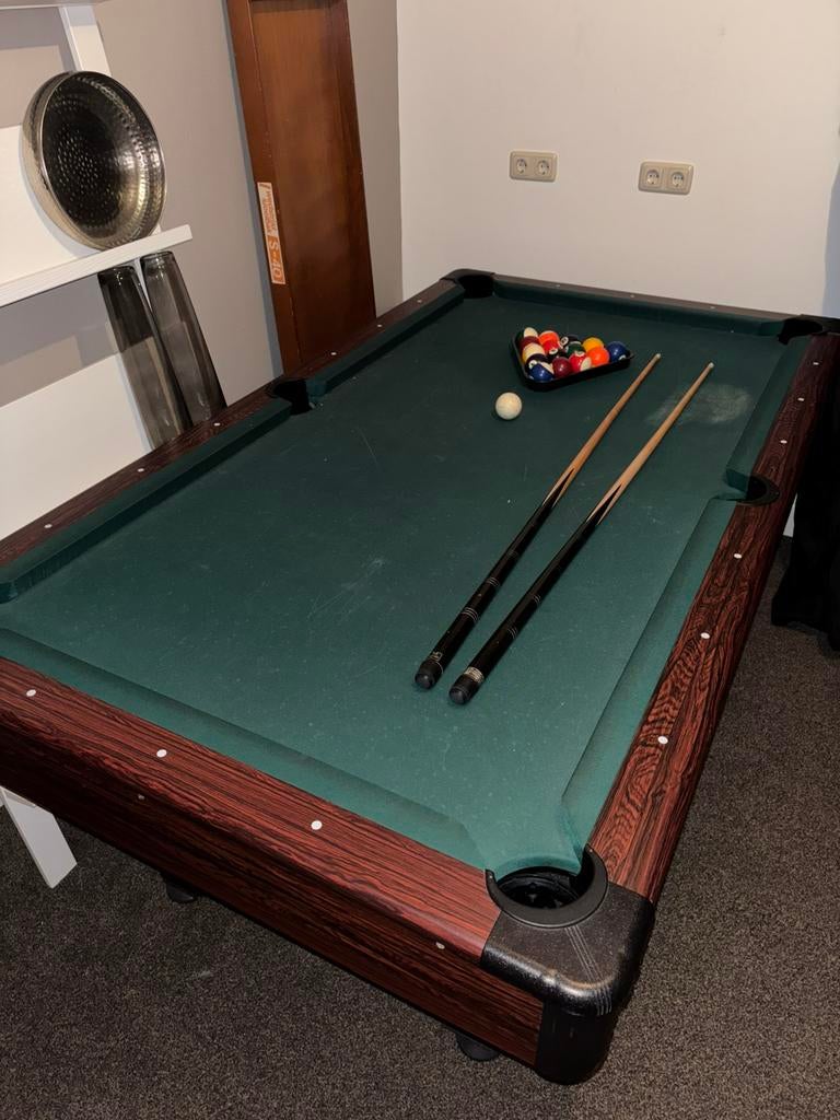 Pooltafel, veel gebruikt, Sport en Fitness, Biljarten en Poolen, Ophalen, Gebruikt, Pooltafel