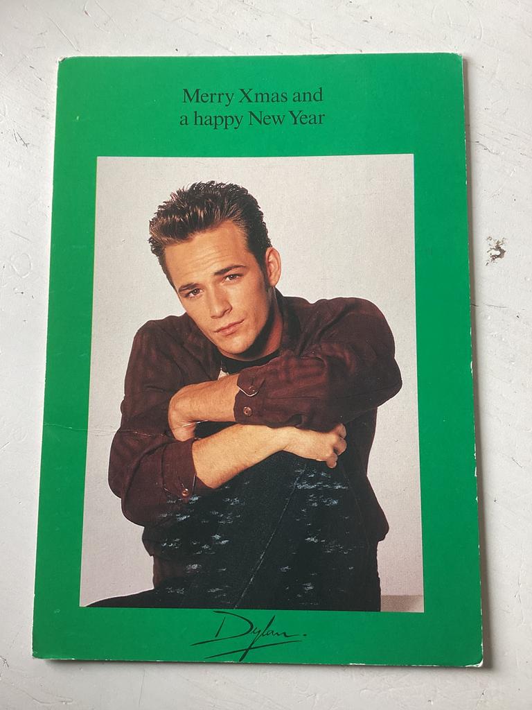 Kerstkaart Dylan (Beverly Hills 90210j, Verzenden, 1980 tot heden, Gelopen, Sterren en Beroemdheden