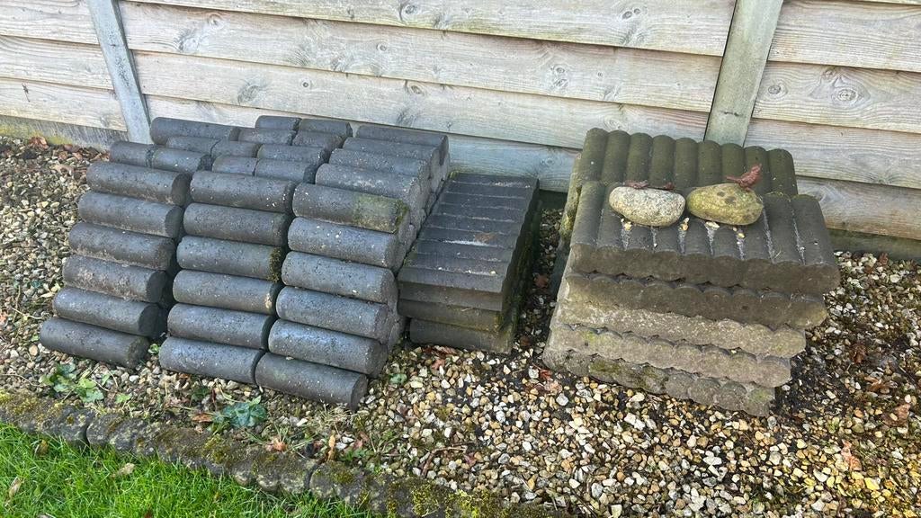 Stonewish Palissade Rondoband Antraciet & Losse Plaatjes, Ophalen, Gebruikt, 200 cm of meer, Minder dan 25 cm