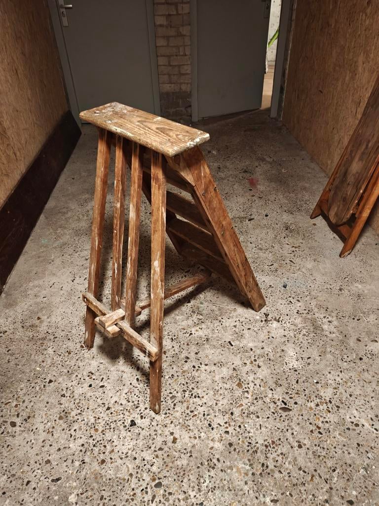 HOUTEN KEUKENTRAPJE VINTAGE, Ophalen of Verzenden, Hout