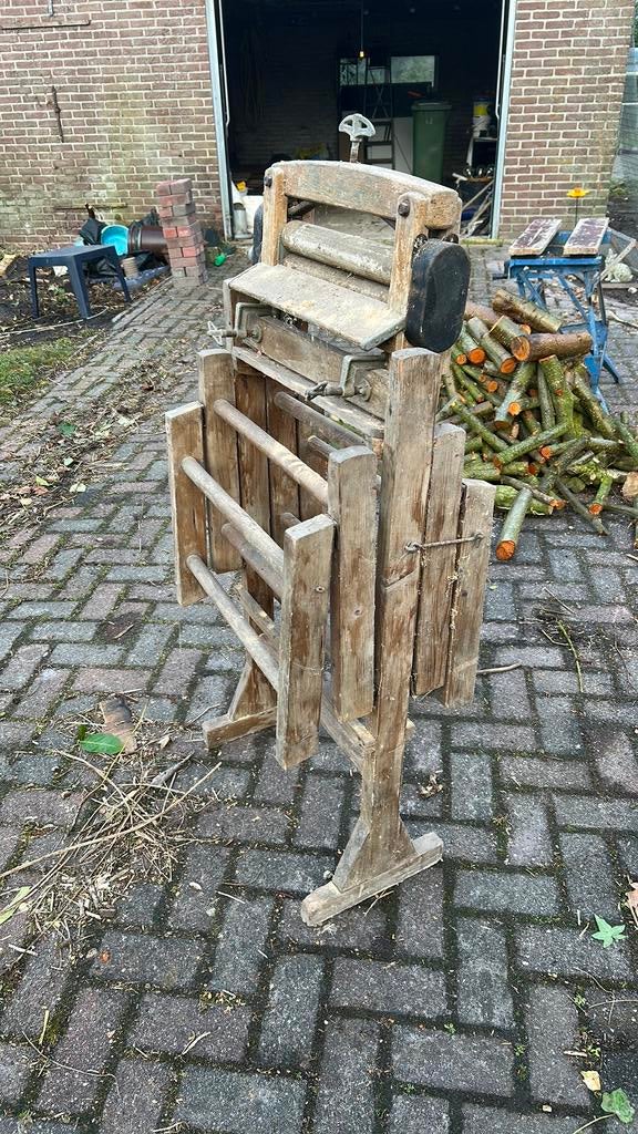 Antiek houten droogrek / mangel, Antiek en Kunst, Ophalen