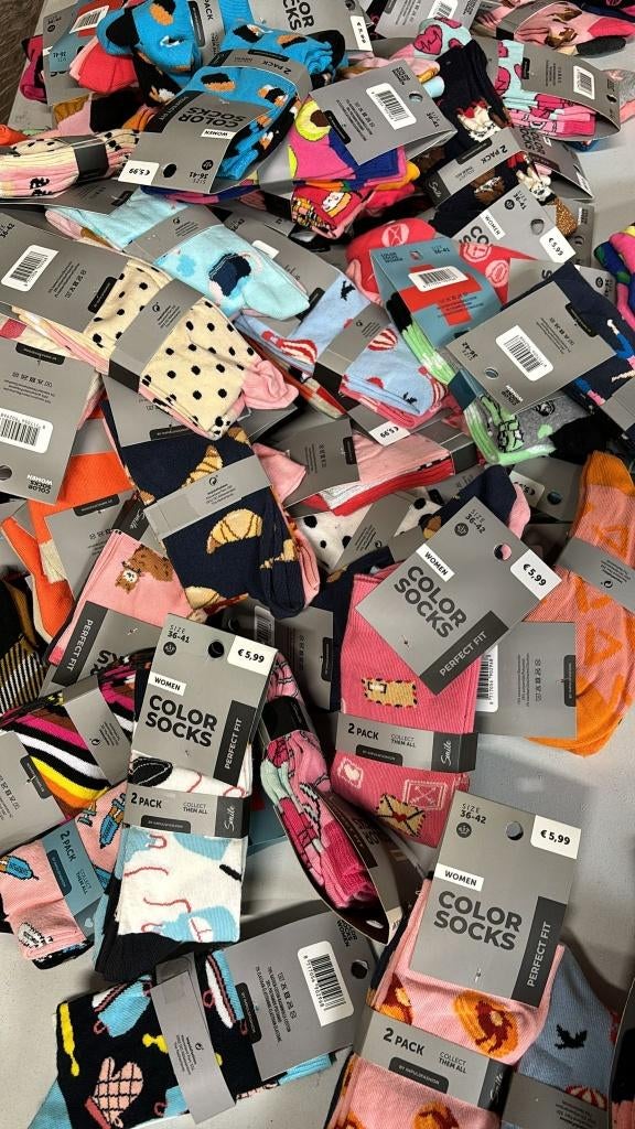 Partij Fun Socks 600 paar, Ophalen, -, -, Nieuw