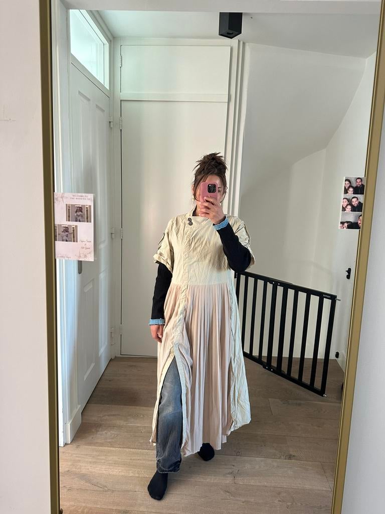 Sandro look jurk beige lang M nieuw, Kleding | Dames, Jurken, Maat 38/40 (M), Beige, Nieuw, Ophalen of Verzenden