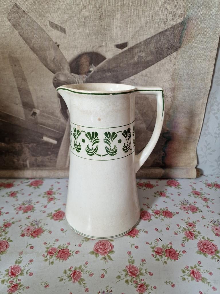 Oude beboterde kan art deco, Ophalen of Verzenden