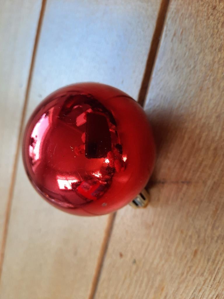 Kerstbal rood - kunststof - nieuw -, Ophalen of Verzenden, Nieuw