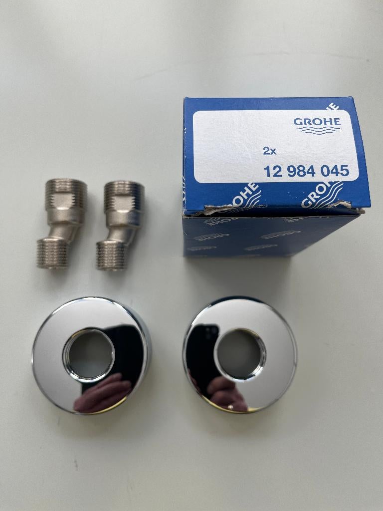 Grohe S koppeling en Rozet set van 2. Nieuw, Ophalen of Verzenden, Nieuw, Chroom, Douche