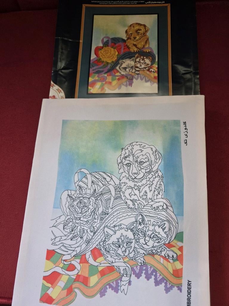 Borduurwerk voor liefhebbers of kinderkamer, Antiek en Kunst, Kunst | Litho's en Zeefdrukken, Ophalen of Verzenden