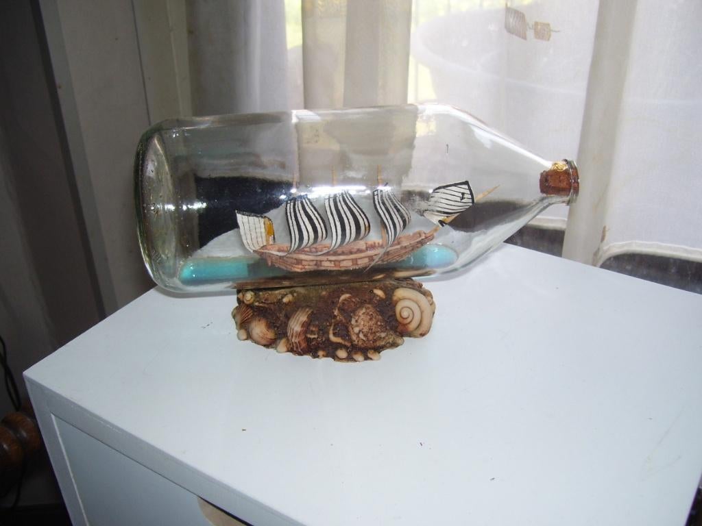 SCHIP IN FLES, Verzamelen, Scheepvaart, Ophalen of Verzenden, Zo goed als nieuw, Zeilboot, Schaalmodel