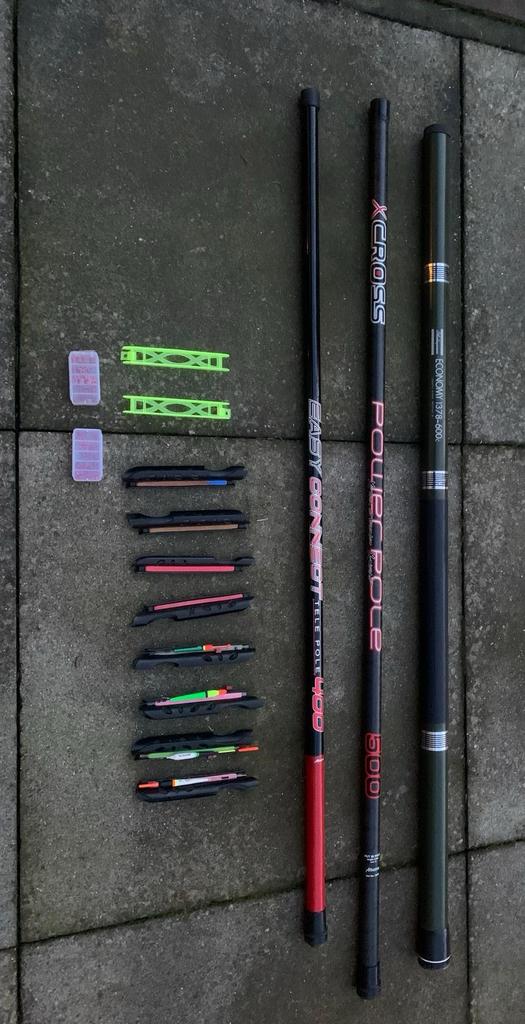 Hengels telescoop met vele toebehoren; dobbers en kikkers!, Ophalen of Verzenden, Gebruikt, Complete hengel