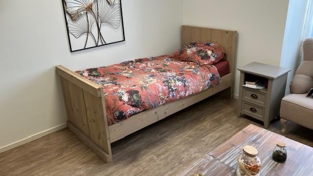 Eenpersoonsbed hout, Huis en Inrichting, Slaapkamer | Bedden, Ophalen, 90 cm, Eenpersoons, Bruin