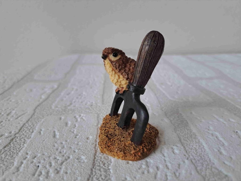 Mus op hooivork, kunsthars 4.5x4x7cm, Ophalen of Verzenden, Zo goed als nieuw, Dier