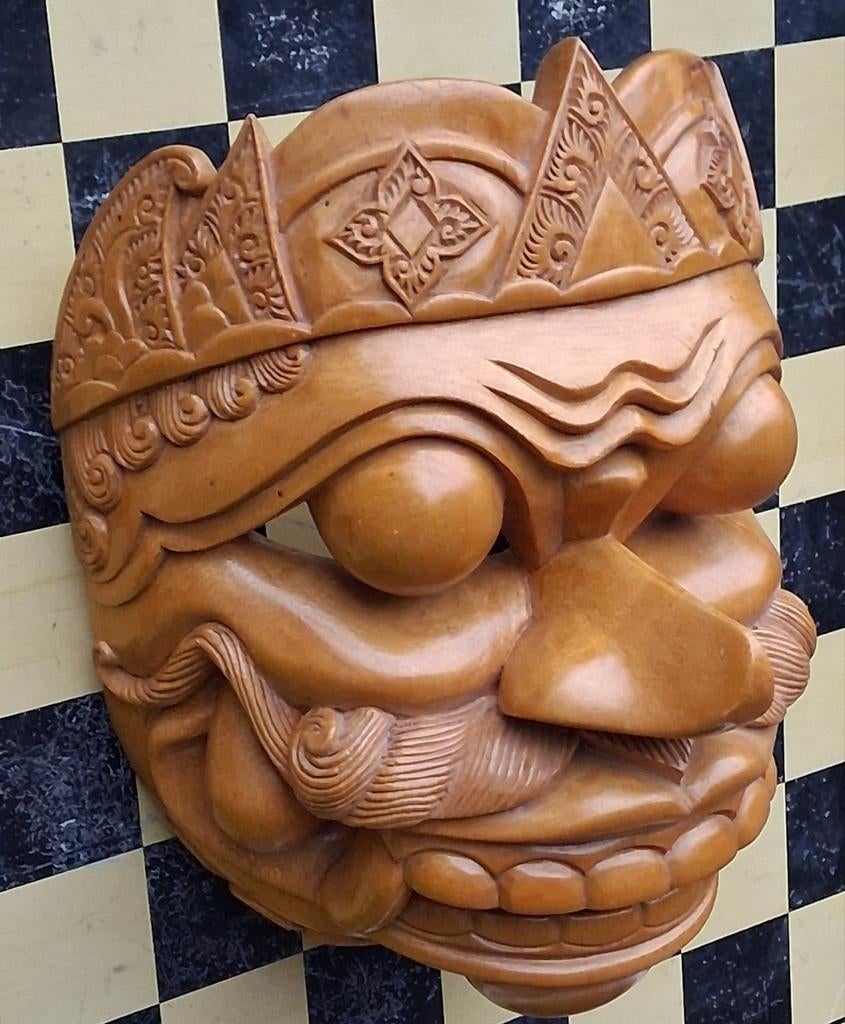 Masker.  KAMBHAKARNA Bali. Groot formaat.  29/38 cm., Antiek en Kunst, Ophalen