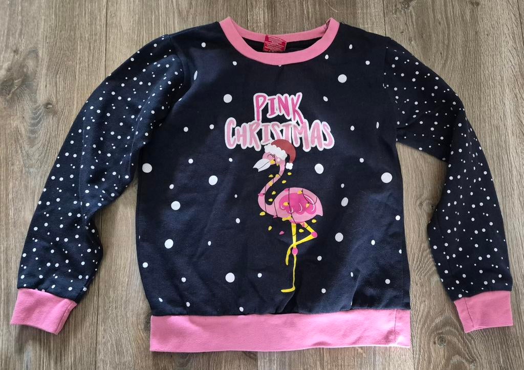 Foute kersttrui Flamingo 128, Kinderen en Baby's, Kinderkleding | Maat 128, Ophalen of Verzenden, Gebruikt, Meisje, Trui of Vest