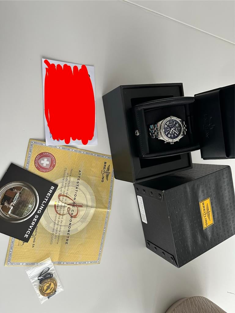 Breitling Crosswind 43mm Chronograaf Full Set, Ophalen of Verzenden, Zo goed als nieuw, Staal