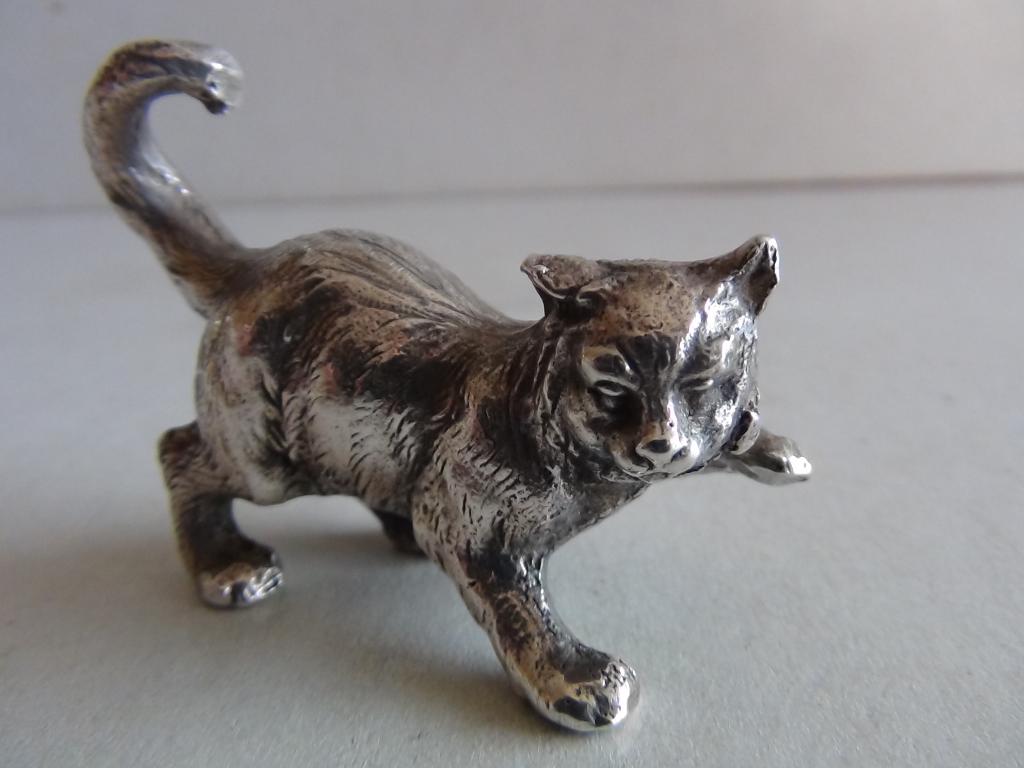 Miniatuur zilver FE9 poes zilveren miniaturen, Verzenden, Zilver