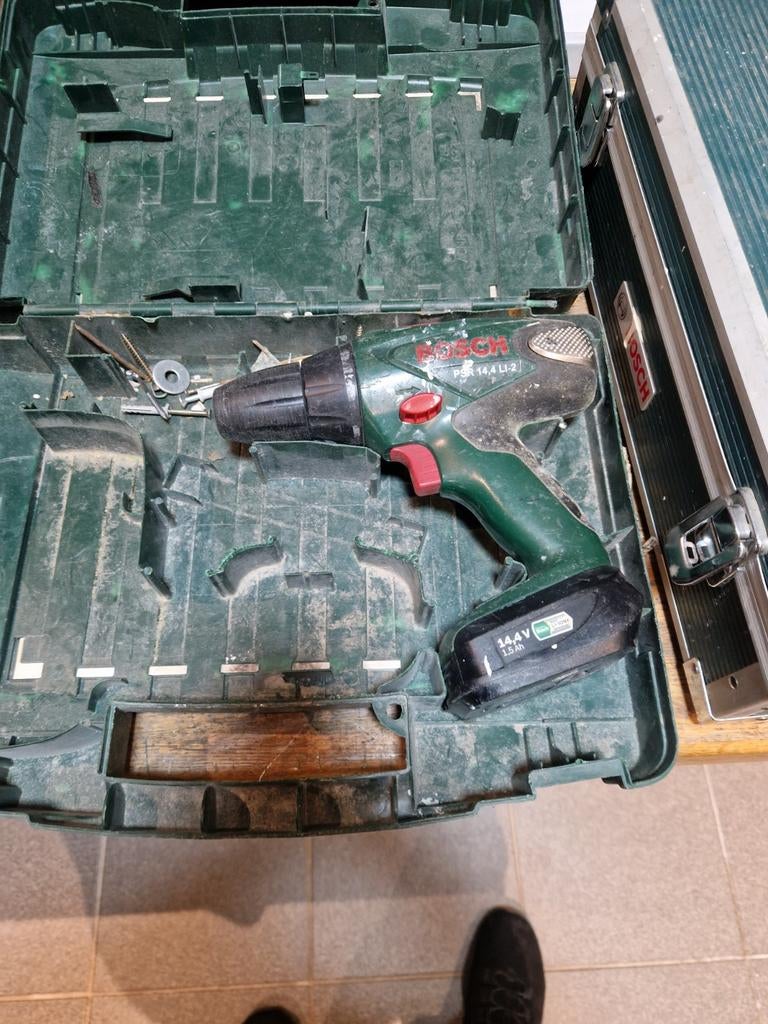 Bosch PSR 14,4 LI-2 Accuboormachine met Koffer, Doe-het-zelf en Verbouw, Gereedschap | Boormachines, Gebruikt, Variabele snelheid