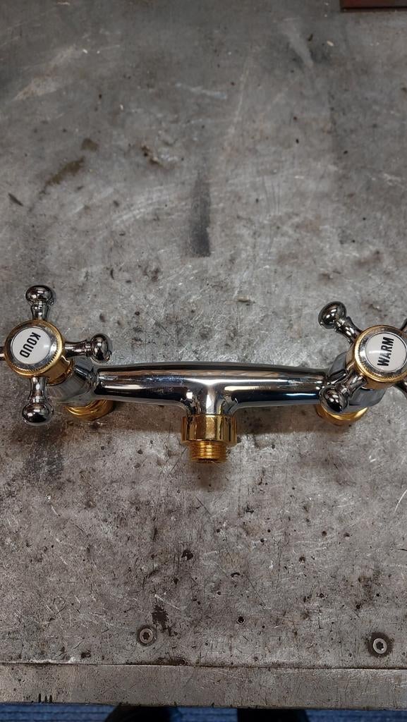 Douchekraan met warm en koud aanduiding, Ophalen of Verzenden