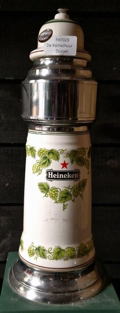 Heineken Bier tap porselein (FH7029) ''De Kornschuur'', Ophalen, Zo goed als nieuw, Reclamebord, Plaat of Schild, Heineken