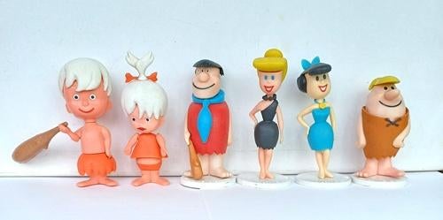 Flintstones vintage moplas Fred Barney Wilma Betty Pebbles, Ophalen of Verzenden, Gebruikt, Beeldje of Figuurtje