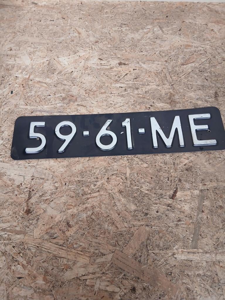 Oude Nederlandse Kentekenplaat 59-61-ME blauw, Ophalen of Verzenden