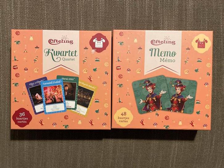 Efteling Kwartet (nieuw) en Memo Spel, Een of twee spelers, Ophalen of Verzenden, Zo goed als nieuw