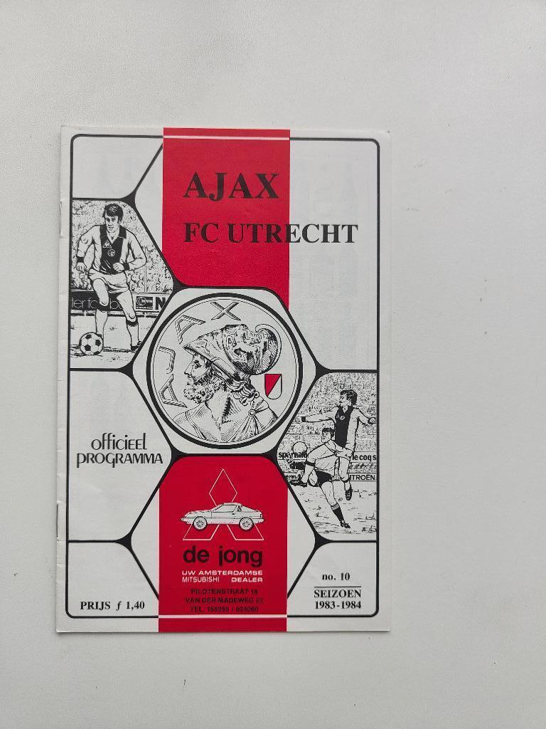 AJAX - FC Utrecht Programma seizoen 1983-1984 no 10, Verzenden, Zo goed als nieuw, Ajax, Overige typen