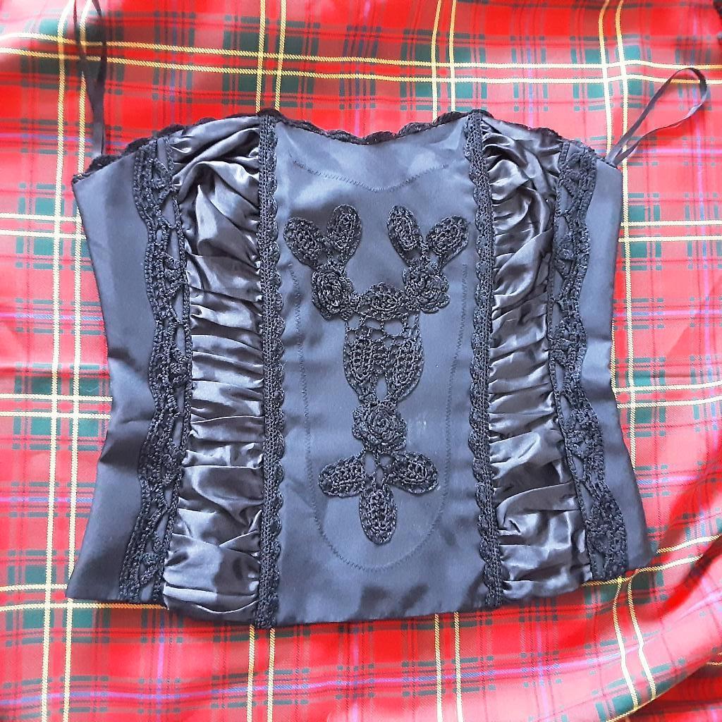 Zwart gotic punk corset maat L / XL, Ophalen of Verzenden, Zwart, Body of Korset