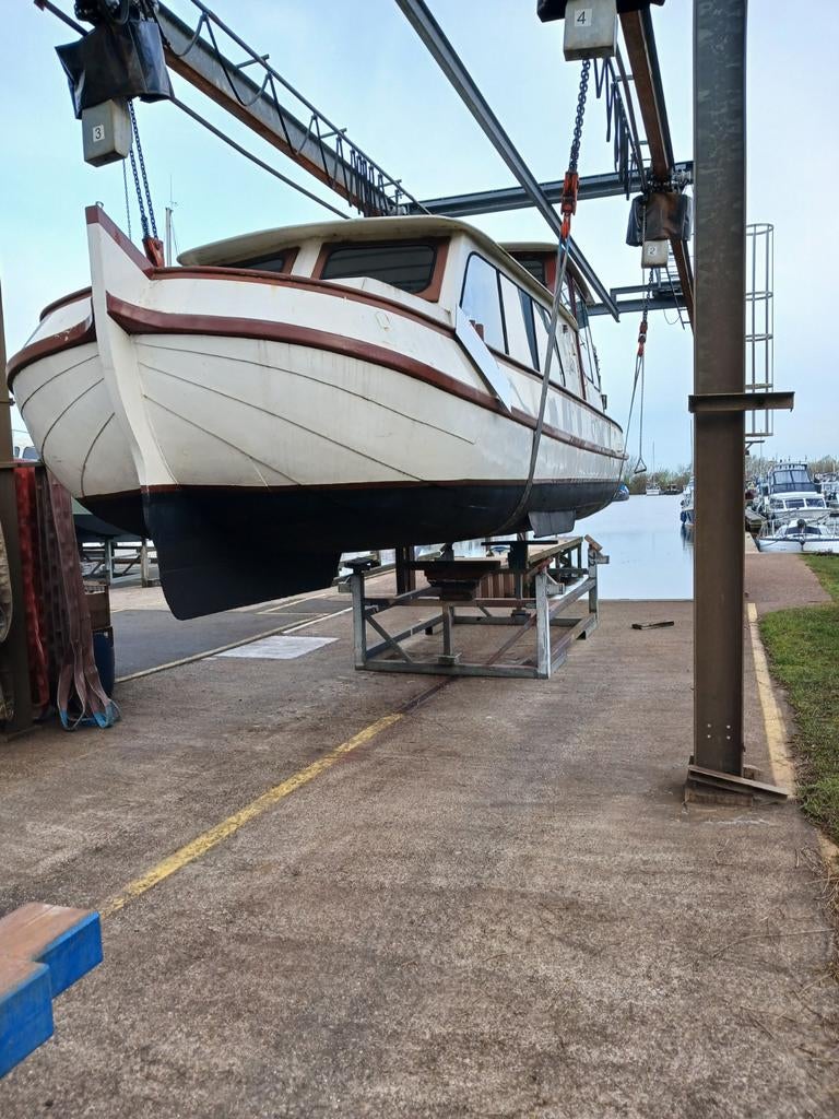 Tjalk 13 meter - Geschikt voor wonen of vakantie, Watersport en Boten, Ophalen, Polyester, Diesel, 50 pk of meer