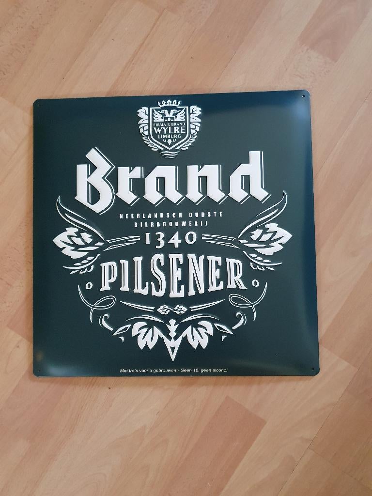 Tin-plates Brand Bier, Ophalen, Nieuw, Reclamebord, Plaat of Schild, Brand