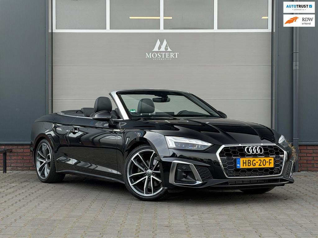 Audi A5 CABRIOLET 40 TFSI/190pk Sport S Line Edition|2020|Au, Gebruikt, 4 stoelen, Zwart, Bedrijf