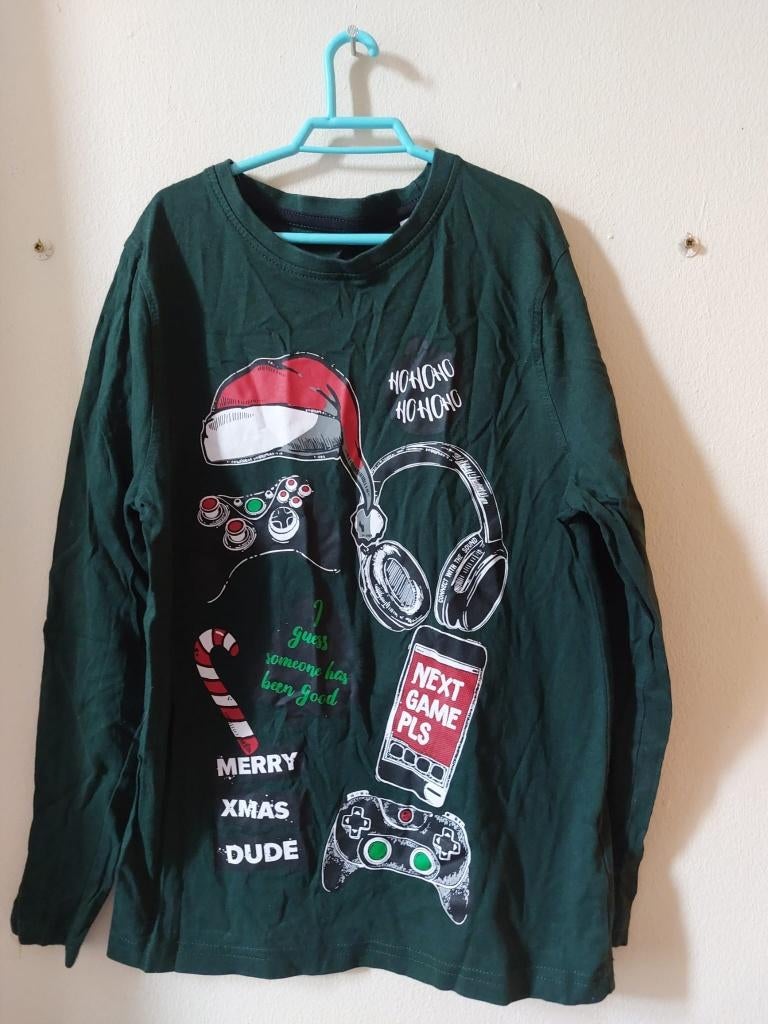22	Longsleeve kerst C&A - maat 134/140, Kinderen en Baby's, Kinderkleding | Maat 134, Ophalen of Verzenden, Zo goed als nieuw