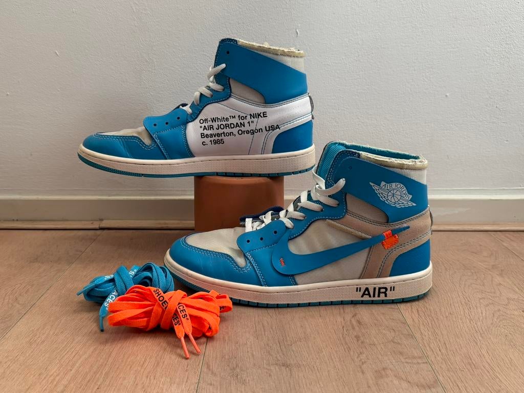 Nike Air Jordan x Off White - blue - maat 45, Blauw, Ophalen of Verzenden, Sneakers of Gympen, Gedragen