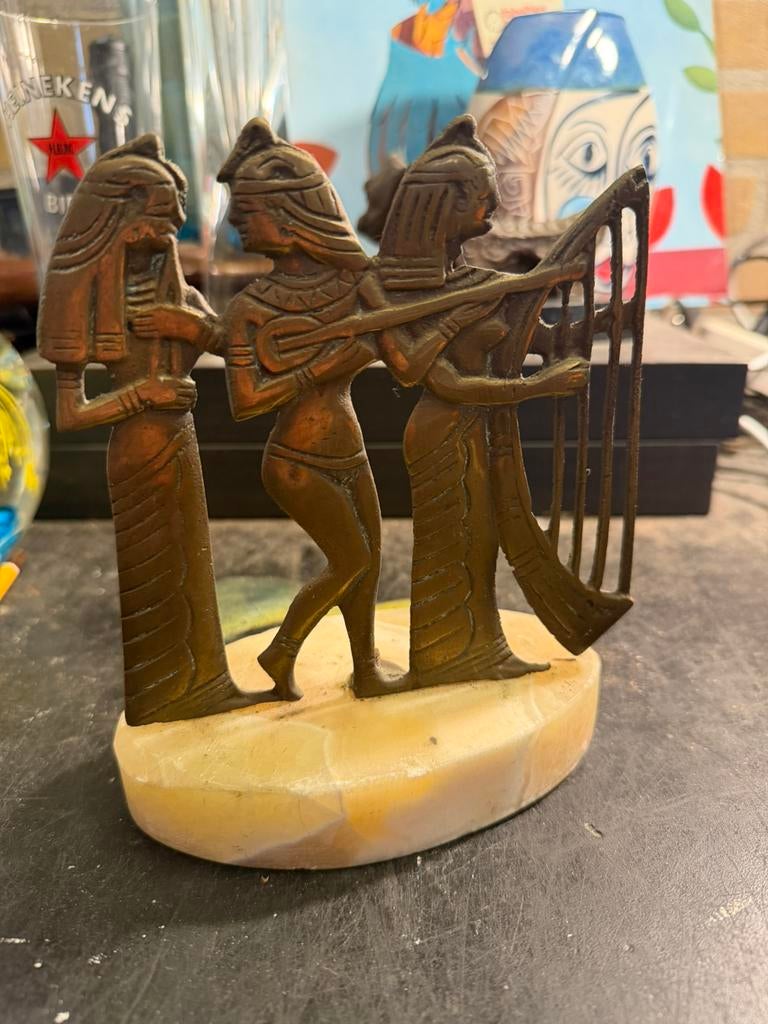 vintage Egyptisch beeldje van muzikanten(brons), Ophalen
